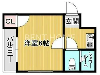 ローレルハイツ(1K/1階)の間取り写真