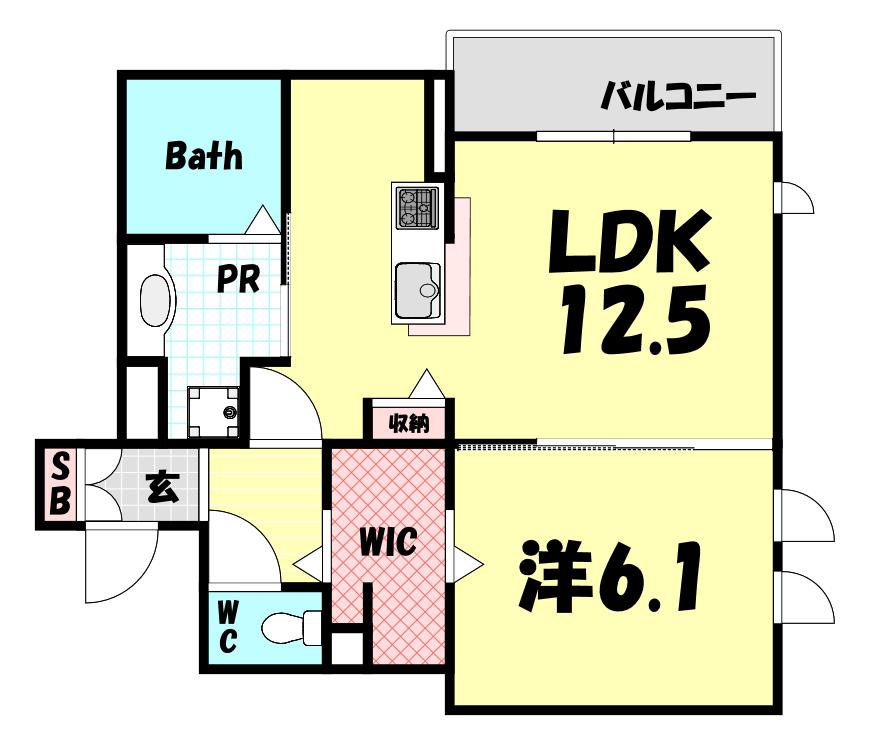 KITANO COLN(1LDK/2階)の間取り写真