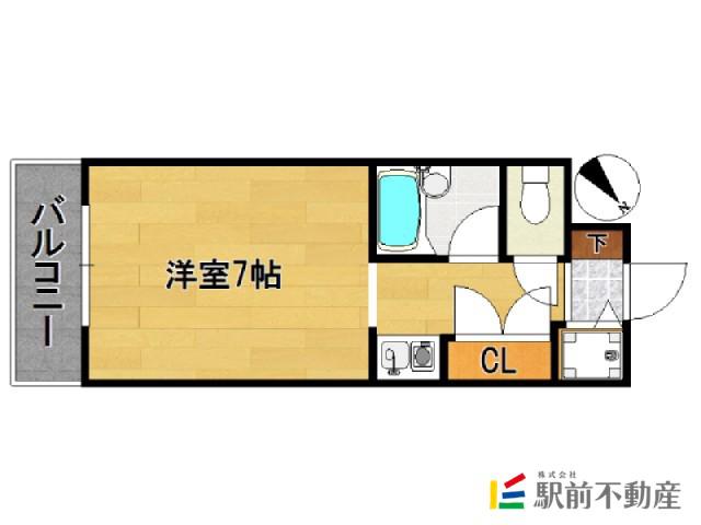 サン松香台(ワンルーム/4階)の間取り写真