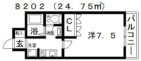 フィールド ビレッジ(1K/2階)の間取り写真