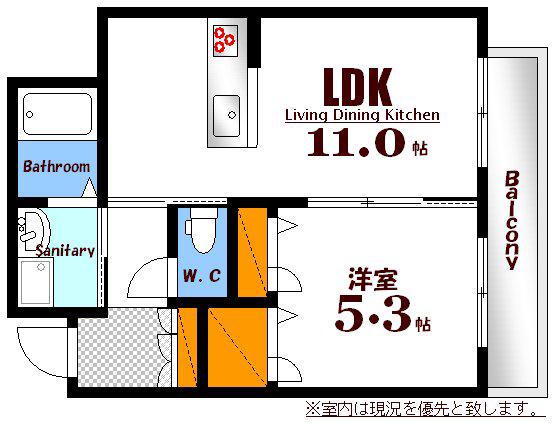 ベレオ大宮(1LDK/2階)の間取り写真