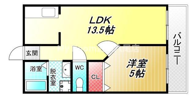 セブンコーポ志紀(1LDK/3階)の間取り写真