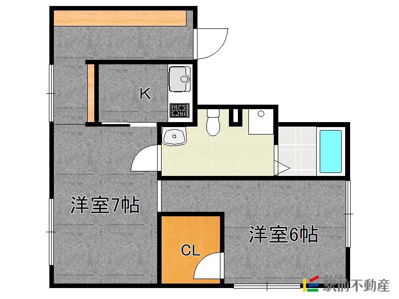 SHIROGANE APARTMENT(2K/4階)の間取り写真