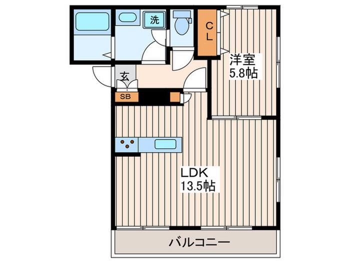 メゾンドパーシモン(1LDK/1階)の間取り写真