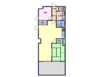 ライオンズマンション中之島公園北(2LDK/3階)の間取り写真