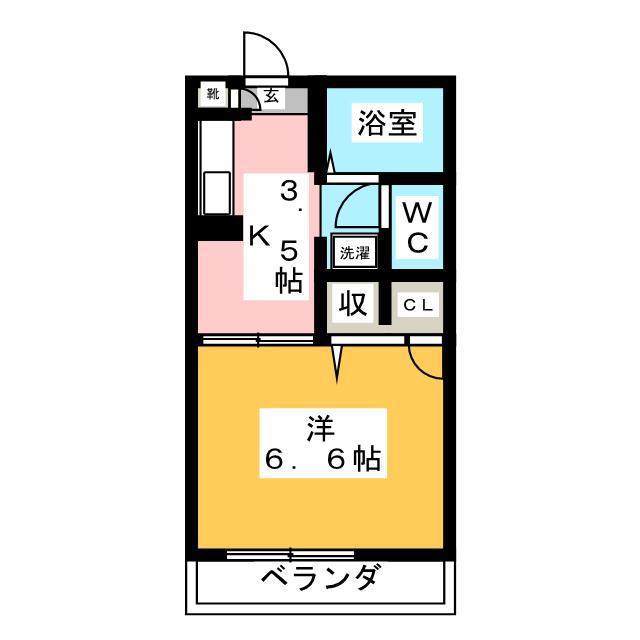 ドエル津島本町(1K/2階)の間取り写真
