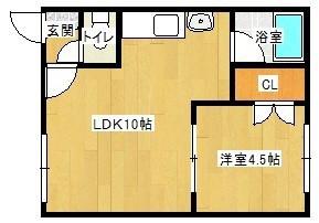 エルストファーゼ柳町II(1LDK/1階)の間取り写真