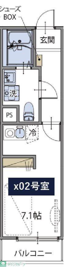 ソレイユ七里(ワンルーム/1階)の間取り写真
