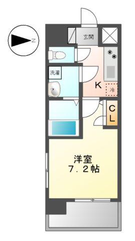 UURコート名古屋名駅(1K/11階)の間取り写真