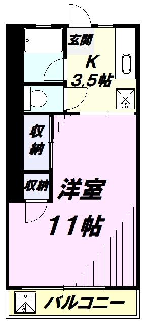 石川マンション(1K/1階)の間取り写真