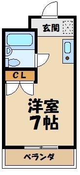 トップヒルハイツ(ワンルーム/3階)の間取り写真