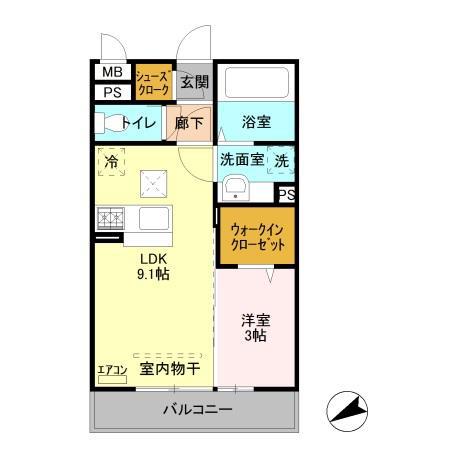 TIP TOP MASUKO(1LDK/2階)の間取り写真