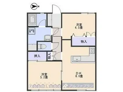 重野ビル(2DK/2階)の間取り写真