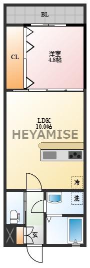 エトピリカ(1LDK/1階)の間取り写真