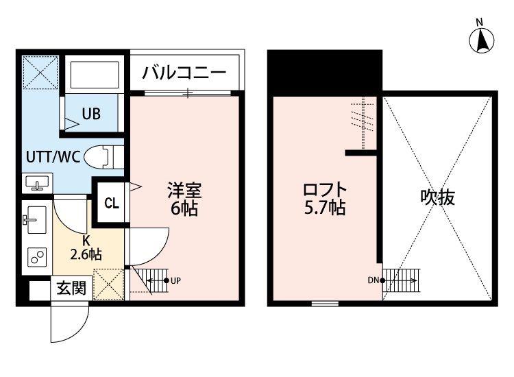 ルーモ平塚(1K/2階)の間取り写真