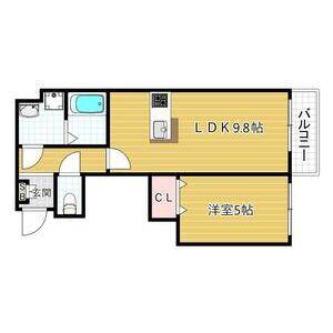 CHEF-DOEUVRE DAINICHI(1LDK/2階)の間取り写真