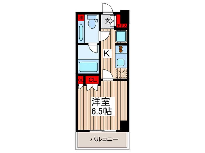 エコロジー木場レジデンス(1K/7階)の間取り写真