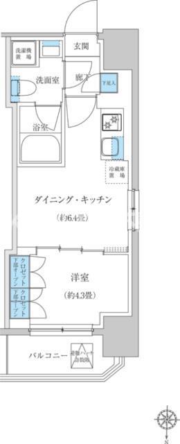レジディア蒲田プレイス(1DK/7階)の間取り写真