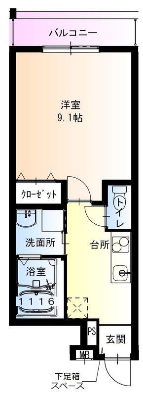 フジパレス高井田西V番館(1K/1階)の間取り写真