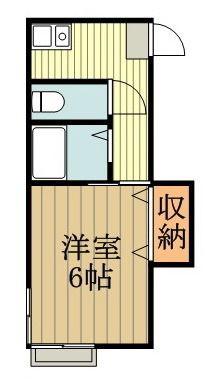 ユウハイム(1K/2階)の間取り写真