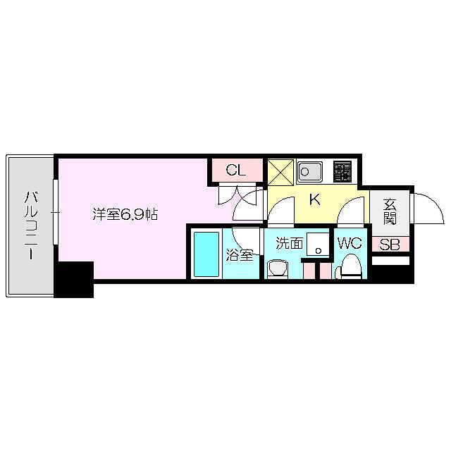 エグゼ北大阪(1K/3階)の間取り写真