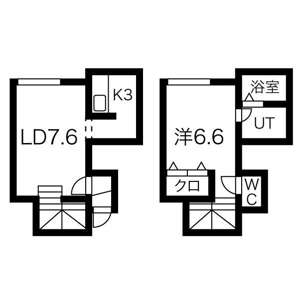 OKAP・V(1LDK/2階)の間取り写真