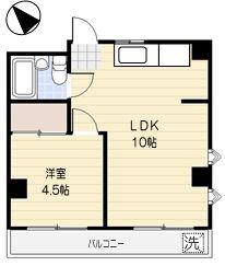 スカイヒルズ相模原(1LDK/2階)の間取り写真