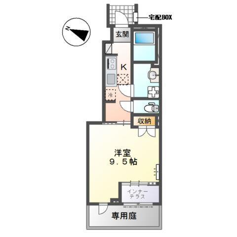 丹波篠山市中野II(1K/1階)の間取り写真