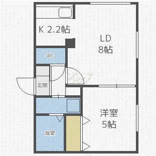 LICHTRARE北大ウエスト(1LDK/4階)の間取り写真
