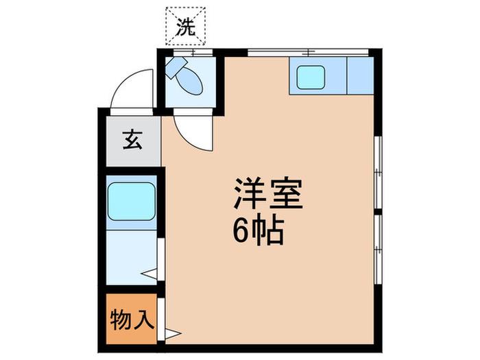 宍戸荘(ワンルーム/1階)の間取り写真