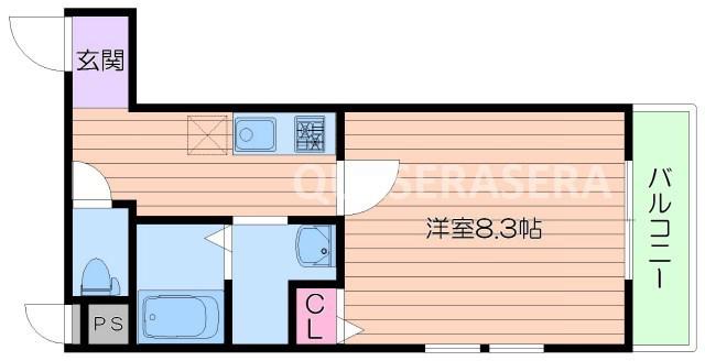 フジパレス沢ノ町II番館(1K/1階)の間取り写真