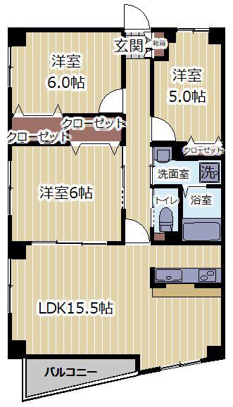プレミュール(3LDK/5階)の間取り写真
