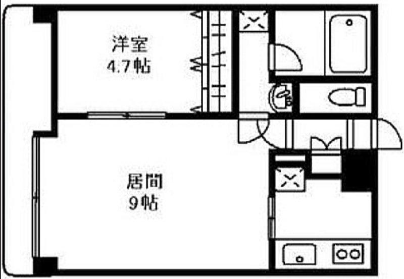 エーデルプラッツ山の手(1LDK/11階)の間取り写真