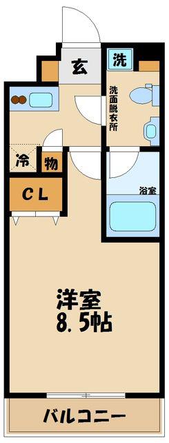 スパシエ エクレクト(1K/2階)の間取り写真
