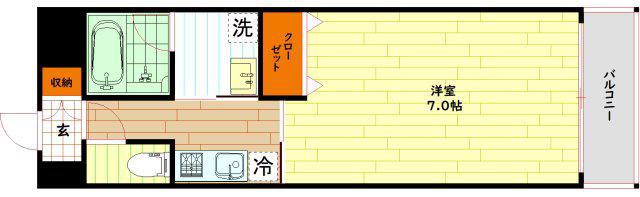 CASA・京橋(1K/9階)の間取り写真