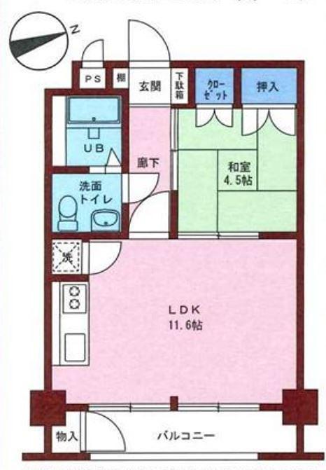 ハイツ三軒茶屋(ワンルーム/3階)の間取り写真