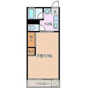 ハートランド上浜(1K/3階)の間取り写真