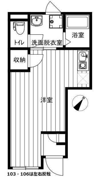 イクシオ下丸子(ワンルーム/1階)の間取り写真