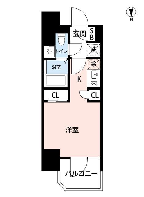 マイナビSTAY KTD品川プレイスクレヴィアリグゼ北品川IIステーシ(1K/8階)の間取り写真