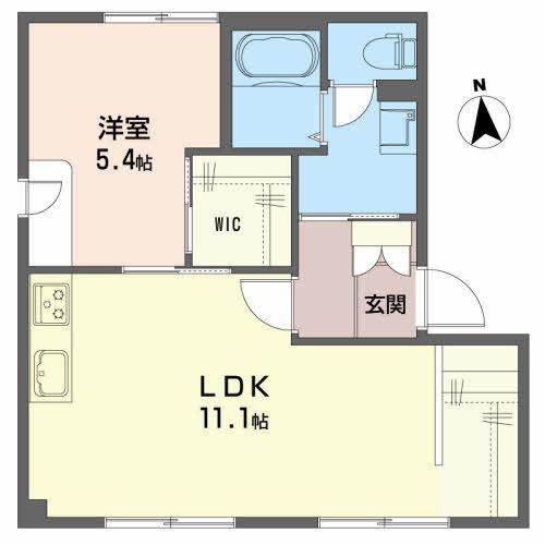 ロイヤルハイツ広面 A(1LDK/1階)の間取り写真
