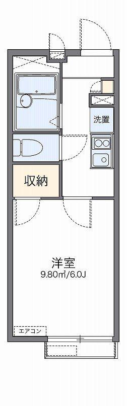 レオパレス栗木コーポ(1K/2階)の間取り写真