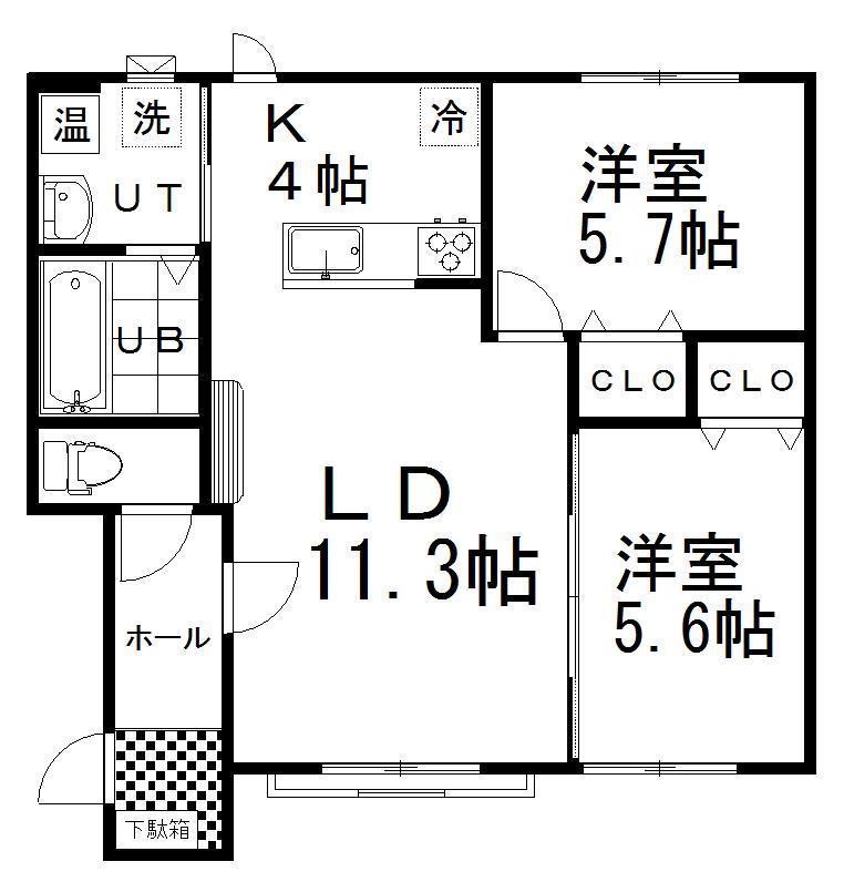 メゾン光栄(2LDK/1階)の間取り写真