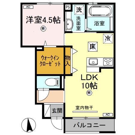 NAGOMI(1LDK/1階)の間取り写真
