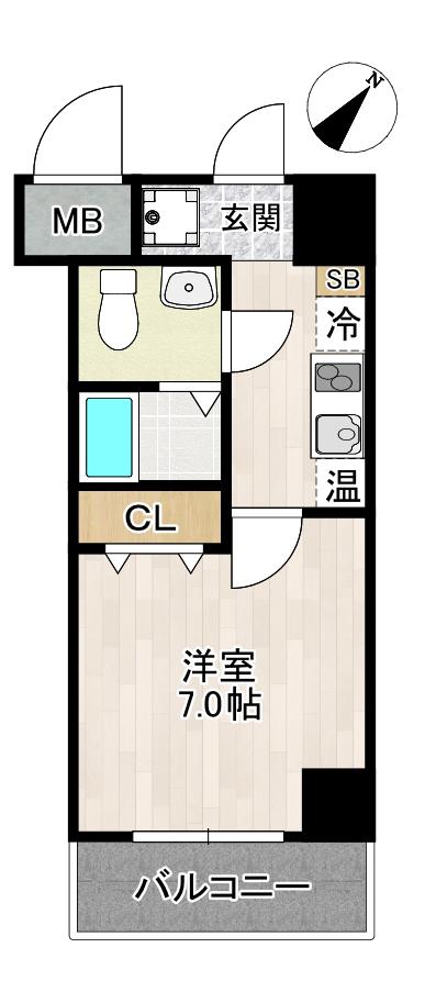レクシア南瓦町(1K/6階)の間取り写真