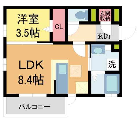 MA MAISON 山下(1LDK/1階)の間取り写真