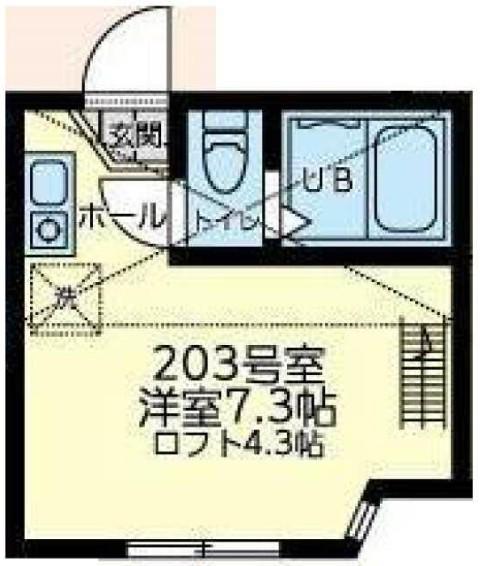 ユナイト保土ヶ谷ベニントン(ワンルーム/2階)の間取り写真