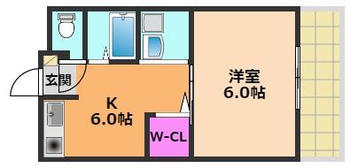 ハイツD&K(1DK/3階)の間取り写真