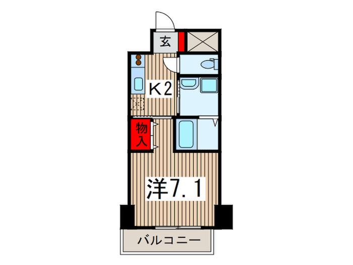 ビアン くすのき台(1K/2階)の間取り写真