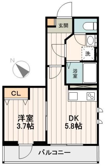 プリマヴェーラ金町(1DK/2階)の間取り写真