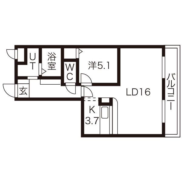 ピアッツァII(1LDK/1階)の間取り写真